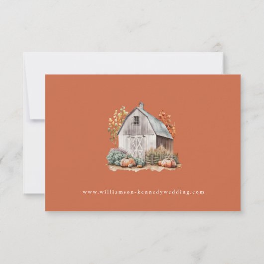 Cartons Réponse Rustic Fall Country Barn String Mariage (Dos)