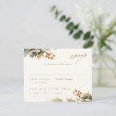 Cartons Réponse Rustic Fall Greenery Feuille Foliage Mariage (Debout devant)