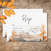 Cartons Réponse Rustic Fall Mountain Scene Dîner d'aquarelle