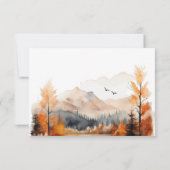 Cartons Réponse Rustic Fall Mountain Scene Watercolor QR Code (Dos)