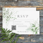 Cartons Réponse Rustic Fern Foliage Emerald Green QR Code<br><div class="desc">Voici notre carte de réponse mariage enchanteresse où l'élégance rencontre la nature en parfaite harmonie. Un cadre ovale doux et plumé, orné d'une végétation luxuriante, de lierre, de fougères, etc., magnifiquement dressé contre un arrière - plan blanc immaculé. Découvrez l'essence d'une escapade romantique dans les bois avec cette magnifique invitation...</div>