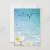 Cartons Réponse Rustic Floral Watercolor Elegant Beach Wedding (Devant)