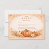 Cartons Réponse Rustic Gingham Pumpkin Fall Graduation (Devant)