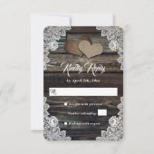 Cartons Réponse Rustic Grange Mariage de dentelle en bois Burlap C (Devant)