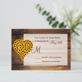 Cartons Réponse Rustic Grange Wood Sunflower Mariage de bouquet de (Debout devant)