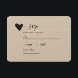 Cartons Réponse Rustic Kraft Wedding RSVP, calligraphie cardiaque<br><div class="desc">Boîtier RSVP romantique et rustique. Retrouvez toute la collection de calligraphie cardiaque et les articles correspondants dans notre boutique.</div>