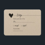 Cartons Réponse Rustic Kraft Wedding RSVP, calligraphie cardiaque<br><div class="desc">Boîtier RSVP romantique et rustique. Retrouvez toute la collection de calligraphie cardiaque et les articles correspondants dans notre boutique.</div>