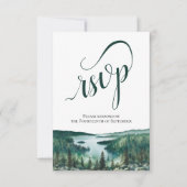 Cartons Réponse Rustic Lake Tahoe Elegant Script Wedding (Devant)