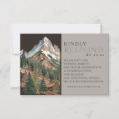 Cartons Réponse Rustic Mountain Landscape Watercolor Wedding QR (Devant)