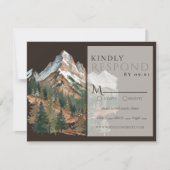 Cartons Réponse Rustic Mountain Landscape Watercolor Wedding QR  (Devant)
