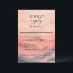 Cartons Réponse Rustic Mountain Sunset Aquarelle Choix de repas<br><div class="desc">Quand il s'agit de papeterie mariage les styles boisés lancent le thème pour une soirée magique ou tout un week-end mariage dans les montagnes Donnez le ton de votre mariage rustique avec ce design d'inspiration montagnarde avec une aquarelle coucher de soleil scène montagne arrière - plan avec pins</div>