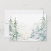 Cartons Réponse Rustic Mountain Winter Scene Aquarelle Pas de dîne (Dos)