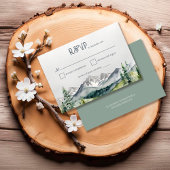 Cartons Réponse Rustic Mountains Forêt Aventure Commence Mariage