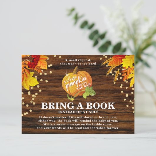 Cartons Réponse Rustic Parties scintillant Citrouille Apporter un  (Debout devant)
