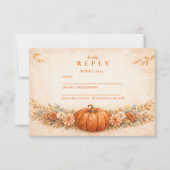 Cartons Réponse Rustic Pumpkin Floral Fall Graduation (Devant)