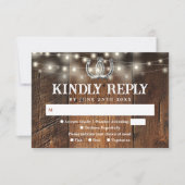 Cartons Réponse Rustic String Lights Horseshoes Western Wedding (Devant)