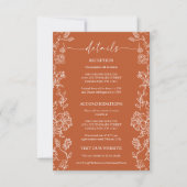 Cartons Réponse Rustic Terracotta Floral Details Enclosure Card (Devant)
