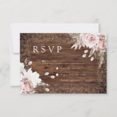 Cartons Réponse Rustic Vintage Blush Floral Wedding (Devant)