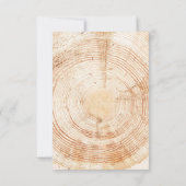 Cartons Réponse Rustic Wood Slice Tree Ring Wedding reserved seats (Dos)