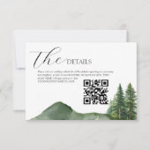 Cartons Réponse Rustic Woodland Mountain Forest Détails du Mariage (Devant)