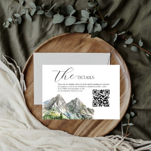 Cartons Réponse Rustic Woodland Mountain Forest Détails du Mariage