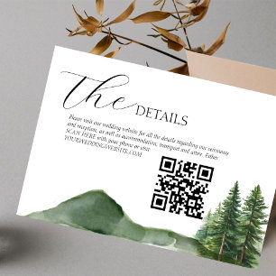 Cartons Réponse Rustic Woodland Mountain Forest Détails du Mariage
