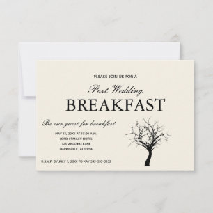 Cartons Réponse Rustic Woodland Post Mariage Petit déjeuner Invita