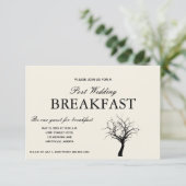 Cartons Réponse Rustic Woodland Post Mariage Petit déjeuner Invita (Debout devant)