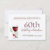 Cartons Réponse Rustique 60e anniversaire Red Wine Party Kraft (Devant)