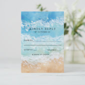 Cartons Réponse Rustique aquarelle été mer plage mariage (Debout devant)