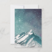Cartons Réponse Rustique Aquarelle Montagnes Pine Mariage d'hiver (Dos)