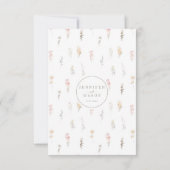 Cartons Réponse Rustique Automne Minuscule Fleur sauvage Mariage c (Dos)