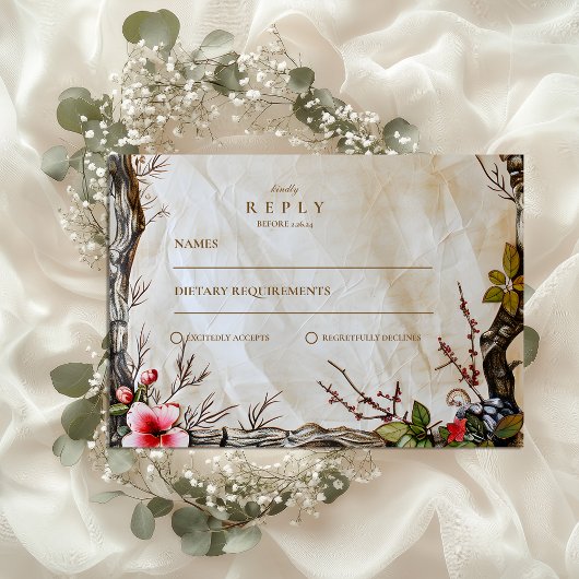 Cartons Réponse Rustique Berry Mariage d'automne