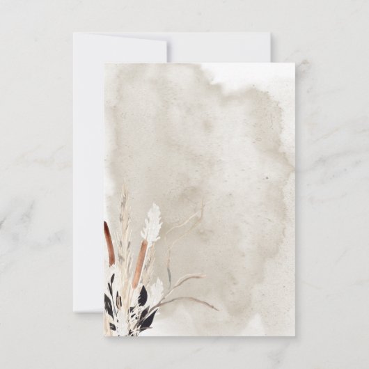 Cartons Réponse Rustique Boho Bouquet Mariage moderne QR Code (Dos)