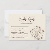Cartons Réponse Rustique Boho Chic Fleur sauvage Simple Mariage (Devant)