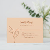 Cartons Réponse Rustique Burnt Orange Boho Mariage Élégant Minimal (Debout devant)