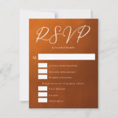Cartons Réponse Rustique Burtic Orange Meal Choice Mariage d'autom (Devant)