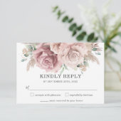Cartons Réponse Rustique Chic Blush Dusty Rose Floral Pampas Maria (Debout devant)