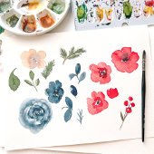 Cartons Réponse Rustique Elégant hiver Floral Mariage