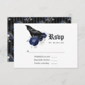 Cartons Réponse Rustique Floral Corbeau Mariage gothique (Devant / Derrière)