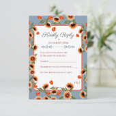 Cartons Réponse Rustique Floral Scandinave Mariage inspiré Folk (Debout devant)