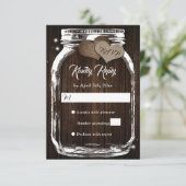Cartons Réponse Rustique Grange Coeurs en bois Mason Jar Mariage R (Debout devant)