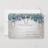 Cartons Réponse Rustique Luxe Mason Jar Navy Turquoise Peacock (Devant)