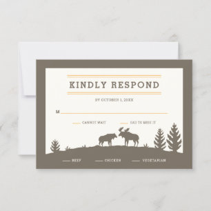 Cartons Réponse Rustique Moose Mariage extérieur