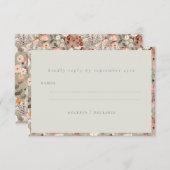 Cartons Réponse Rustique Neutre Terre Floral Boho Mariage minimal (Devant / Derrière)