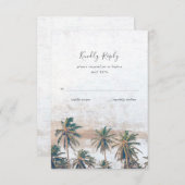 Cartons Réponse Rustique Palm Tree Beach Destination Mariage (Devant / Derrière)