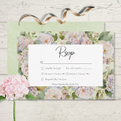 Cartons Réponse Rustique Pastel Hydrangea Floral Monogramme Sage V