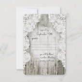 Cartons Réponse Rustique Pays Faux Lace Grange Mariage en bois (Devant)