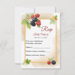Cartons Réponse Rustique romantique Berry Mariage photo Retour