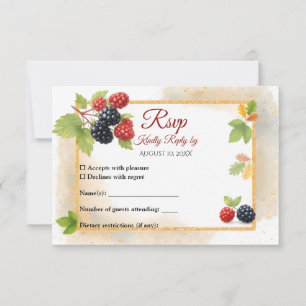 Cartons Réponse Rustique romantique Berry Mariage photo Retour